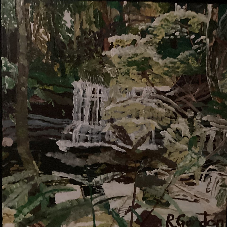 Terrace Falls Hazelbrook. 460 x 460 Acrylic on canvas  $170