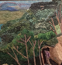 View from south of Mt Victoria. Carved and painted timber. $340