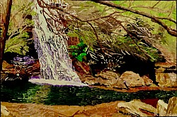 Mini Haha Falls Acrylic on board 445 x 670 $390