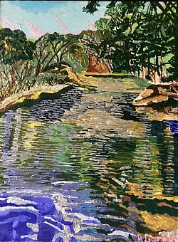 The Cudgegong River north of Mudgee.     Acrylic on board.   445 x 590.   $370