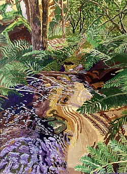 Hat Hill Creek  Acrylic on board.  450 x 610.  $390
