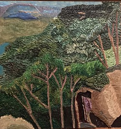 View South West of Mt Victoria. Acrylic on carved timber.  490 x 505   $310