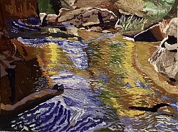 Goulburn River at “The Drip”.  Acrylic on board. 450 x 610  $380