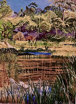 Goulburn River National Park    Acrylic on board.   600x 450.  $380