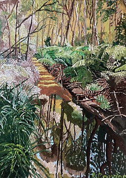 Valley Heights Creek. Acrylic on board.   450 x 600.  $370